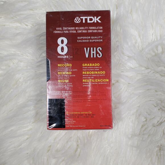 TDK Blank Sealed 8 Hours Superior Quality VHS Tapes Pack of 3 - Picture 1 of 4
